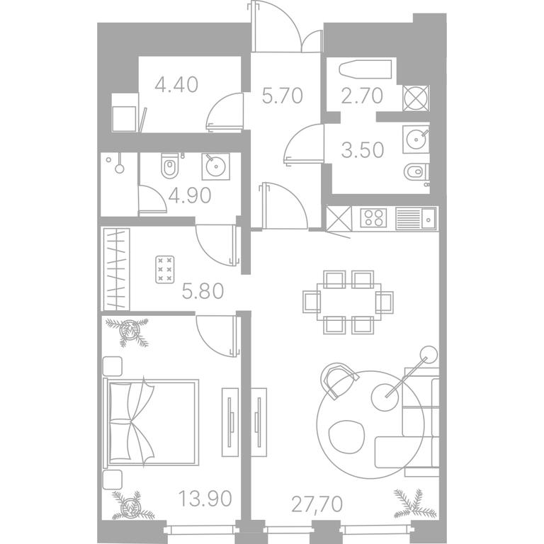 1-BD Apartment Sale, 73.1 sq. m. at Duo House, Sofiyskaya Embankment, 34с3, Moscow, Russia #1
