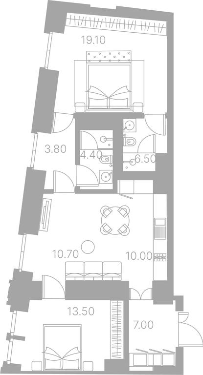 2-BD Apartment Sale, 75.6 sq. m. at Duo House, Sofiyskaya Embankment, 34с3, Moscow, Russia #1