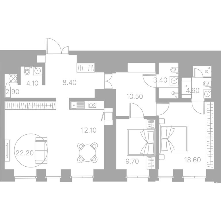 2-BD Apartment Sale, 101.3 sq. m. at Duo House, Sofiyskaya Embankment, 34с3, Moscow, Russia #1 2-BD Apartment Sale, 101.3 sq. m. at Duo House, Sofiyskaya Embankment, 34с3, Moscow, Russia #1