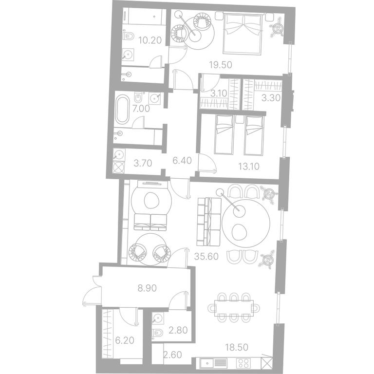 2-BD Apartment Sale, 146.6平方米 at Duo House, Sofiyskaya Embankment, 34с3, Moscow, Russia #1 2-BD Apartment Sale, 146.6平方米 at Duo House, Sofiyskaya Embankment, 34с3, Moscow, Russia #1