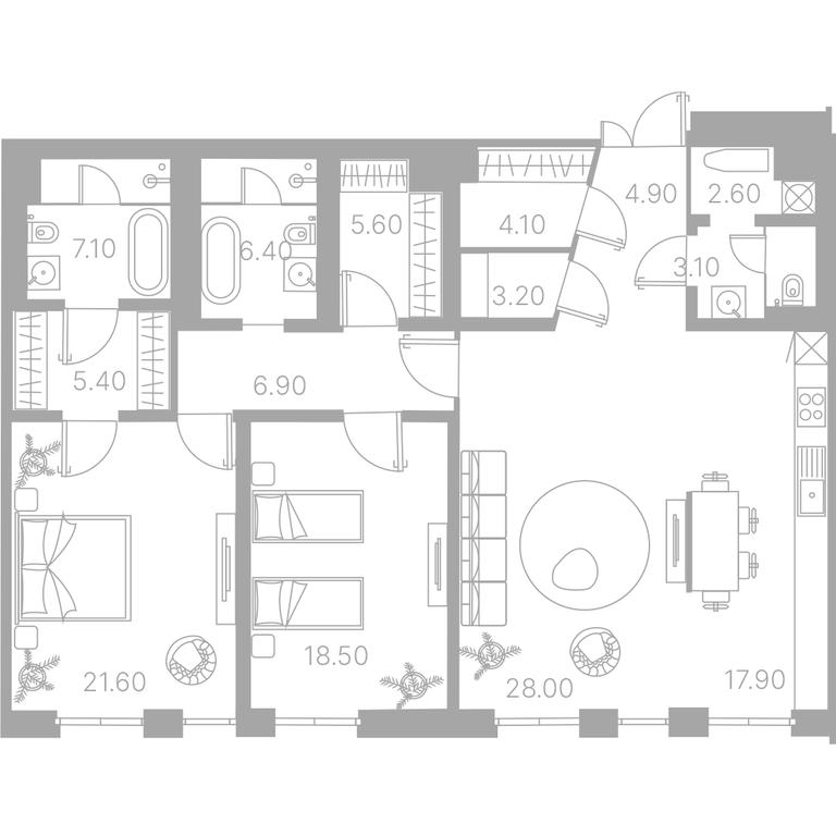 5-BD Apartment Sale, 236.7 sq. m. at Duo House, Sofiyskaya Embankment, 34с3, Moscow, Russia #1