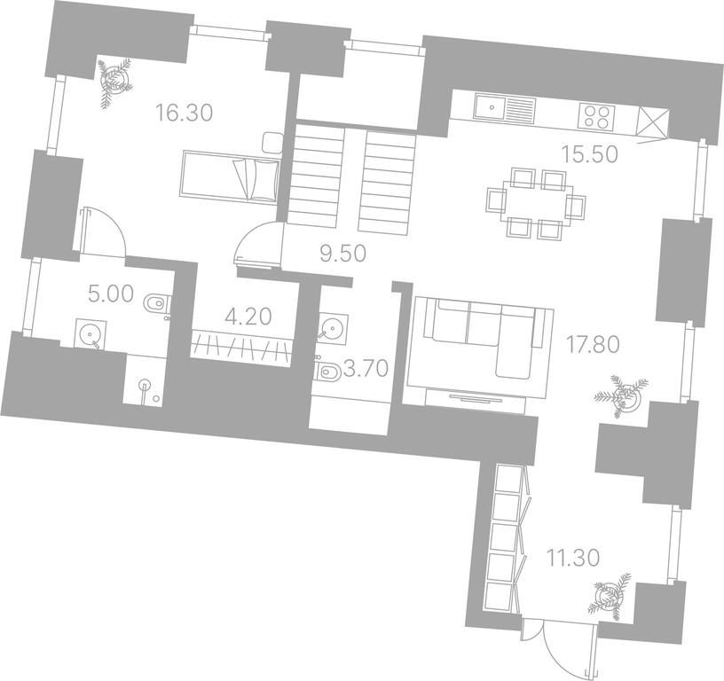 3-BD Apartment Sale, 164.1平方米 at Duo House, Sofiyskaya Embankment, 34с3, Moscow, Russia #1