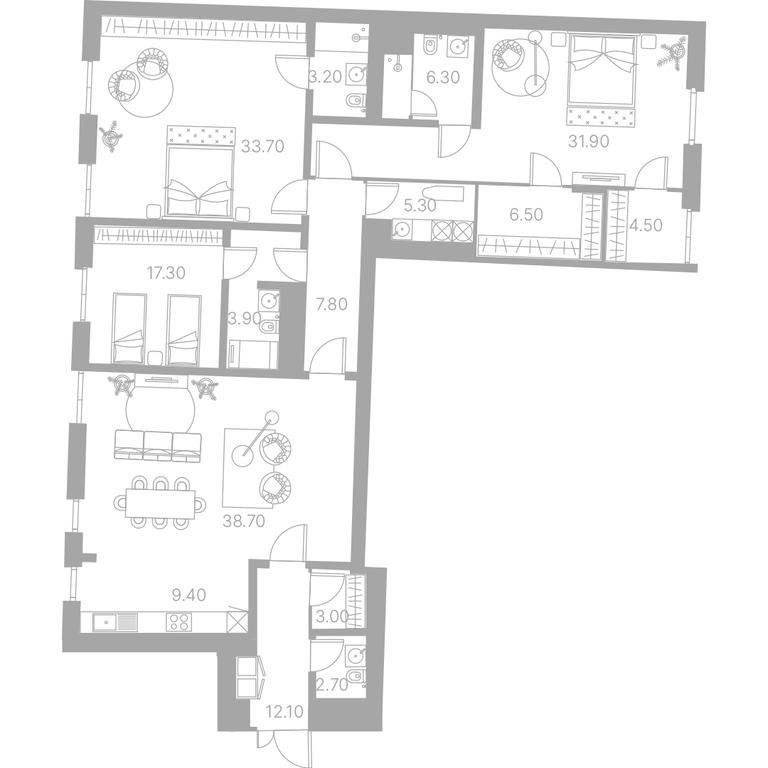 3-BD Apartment Sale, 188.8平方米 at Duo House, Sofiyskaya Embankment, 34с3, Moscow, Russia #1 3-BD Apartment Sale, 188.8平方米 at Duo House, Sofiyskaya Embankment, 34с3, Moscow, Russia #1