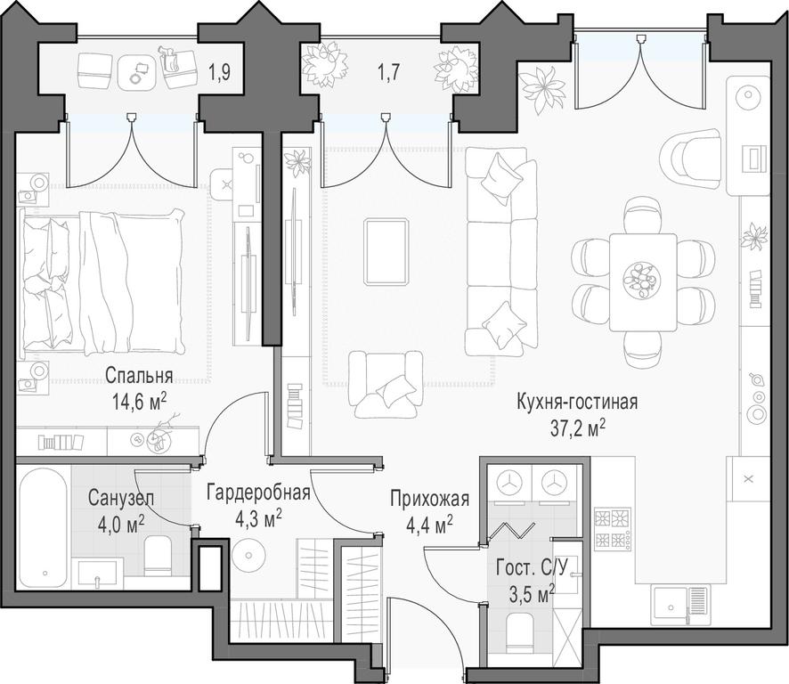 1-BD Apartment Sale, 70.1 sq. m. at Dostizhenie, Akademika Korolyova Street, 21, Moscow, Russia #1 1-BD Apartment Sale, 70.1 sq. m. at Dostizhenie, Akademika Korolyova Street, 21, Moscow, Russia #1