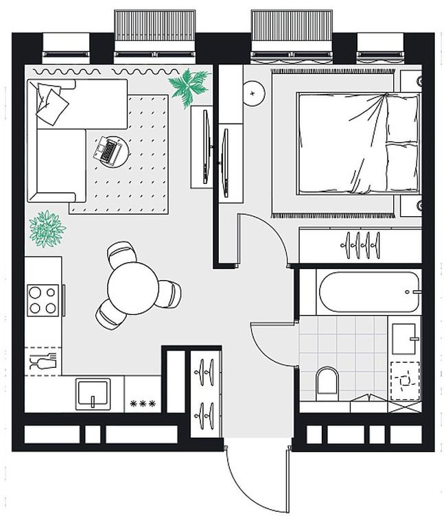 1-BD Apartment Sale, 35.3 sq. m. at Kvartal na Vode, Shosseynaya Street, 90с42, Moscow, Russia #1