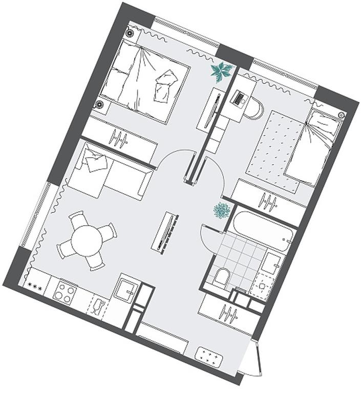 1-BD Apartment Sale, 47.92 sq. m. at Kvartal Rumyantsevo, ulitsa Admirala Kornilova, с1, Mosrentgen Settlement, Moscow, Russia #1 1-BD Apartment Sale, 47.92 sq. m. at Kvartal Rumyantsevo, ulitsa Admirala Kornilova, с1, Mosrentgen Settlement, Moscow, Russia #1