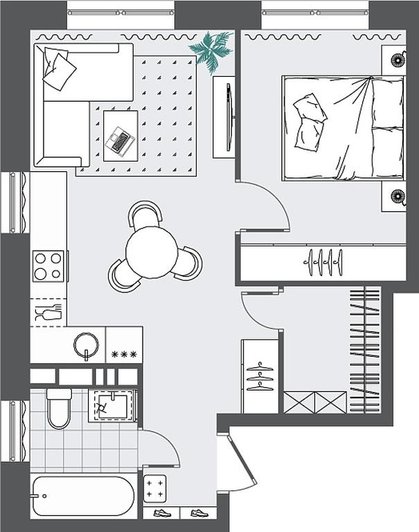 1-BD Apartment Sale, 40.67 sq. m. at Kvartal Rumyantsevo, ulitsa Admirala Kornilova, с1, Mosrentgen Settlement, Moscow, Russia #1