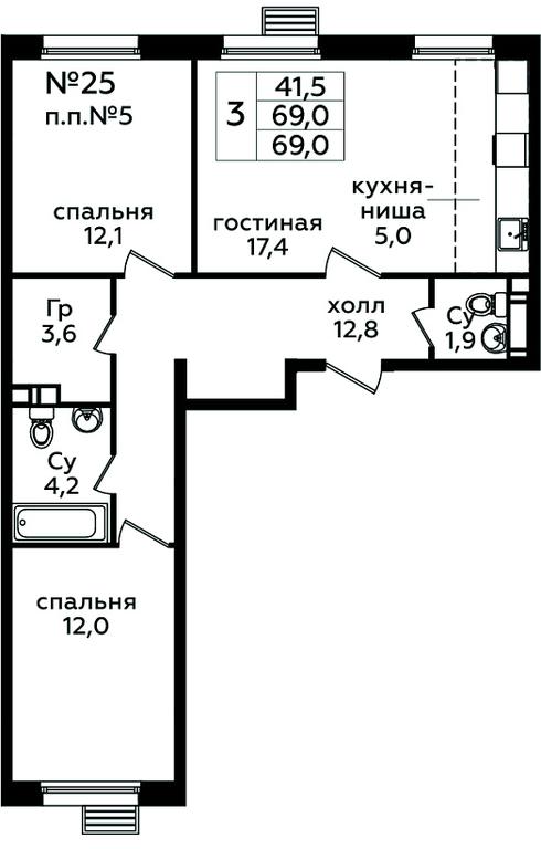 2-BD Apartment Sale, 69 sq. m. at Eko Bunino, prospekt Kuprina, 34к1, Sosenskoye Settlement, Moscow, Russia #2 2-BD Apartment Sale, 69 sq. m. at Eko Bunino, prospekt Kuprina, 34к1, Sosenskoye Settlement, Moscow, Russia #2