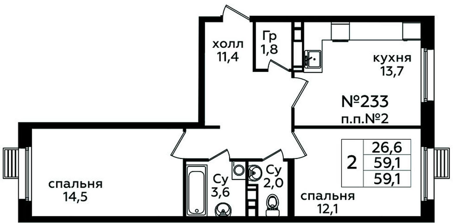 1-BD Apartment Sale, 59.1 sq. m. at Eko Bunino, prospekt Kuprina, 34к1, Sosenskoye Settlement, Moscow, Russia #2 1-BD Apartment Sale, 59.1 sq. m. at Eko Bunino, prospekt Kuprina, 34к1, Sosenskoye Settlement, Moscow, Russia #2