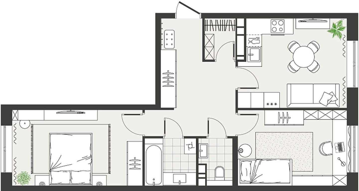 1-BD Apartment Sale, 59.1 sq. m. at Eko Bunino, prospekt Kuprina, 34к1, Sosenskoye Settlement, Moscow, Russia #1 1-BD Apartment Sale, 59.1 sq. m. at Eko Bunino, prospekt Kuprina, 34к1, Sosenskoye Settlement, Moscow, Russia #1