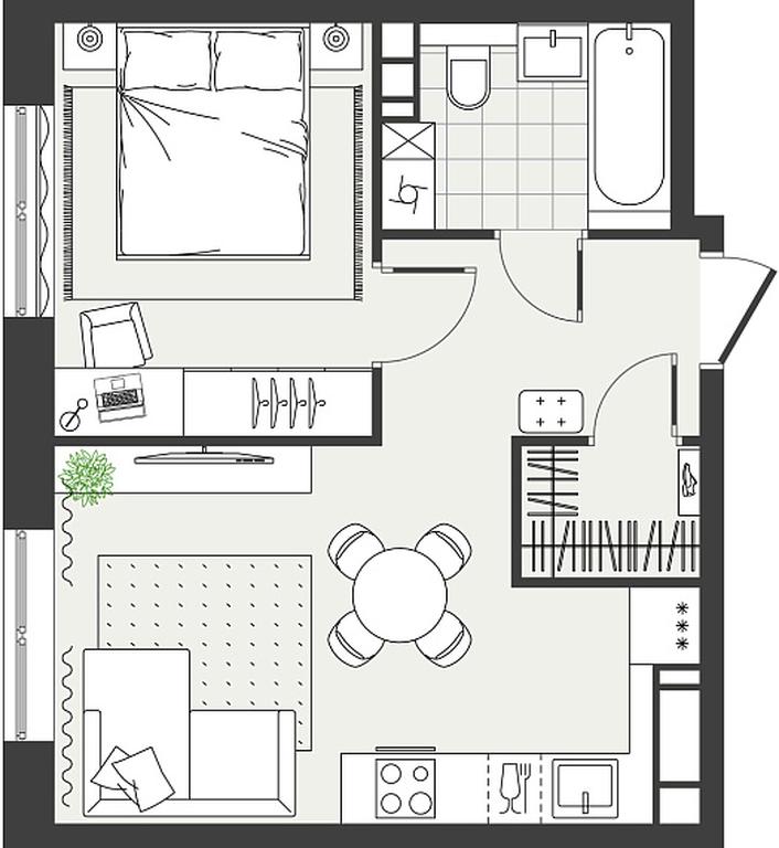 1-BD Apartment Sale, 37.4 sq. m. at Eko Bunino, prospekt Kuprina, 34к1, Sosenskoye Settlement, Moscow, Russia #1 1-BD Apartment Sale, 37.4 sq. m. at Eko Bunino, prospekt Kuprina, 34к1, Sosenskoye Settlement, Moscow, Russia #1