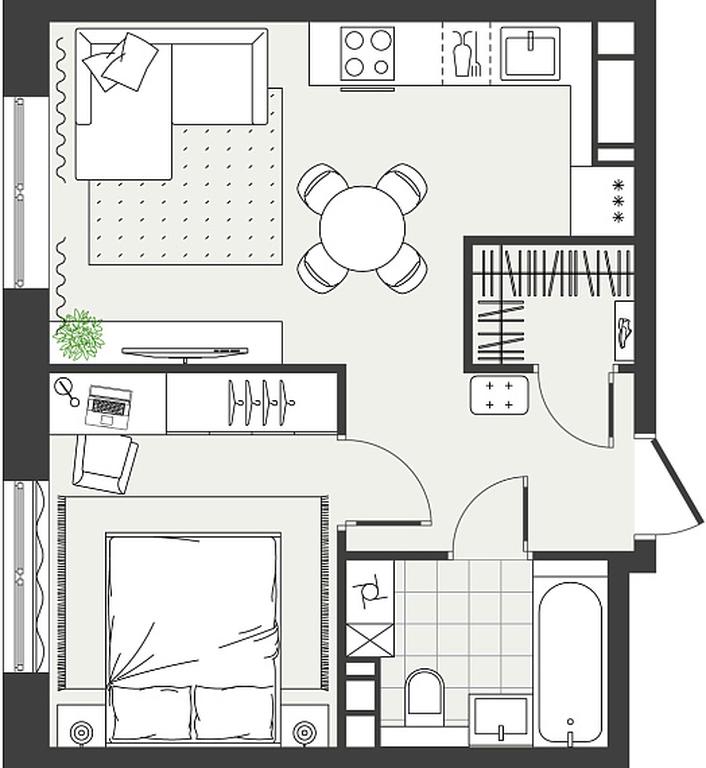 1-BD Apartment Sale, 37.4 sq. m. at Eko Bunino, prospekt Kuprina, 34к1, Sosenskoye Settlement, Moscow, Russia #1 1-BD Apartment Sale, 37.4 sq. m. at Eko Bunino, prospekt Kuprina, 34к1, Sosenskoye Settlement, Moscow, Russia #1