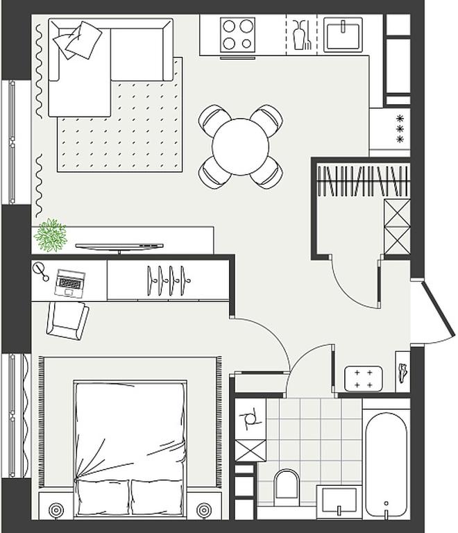 1-BD Apartment Sale, 38 sq. m. at Eko Bunino, prospekt Kuprina, 34к1, Sosenskoye Settlement, Moscow, Russia #1 1-BD Apartment Sale, 38 sq. m. at Eko Bunino, prospekt Kuprina, 34к1, Sosenskoye Settlement, Moscow, Russia #1
