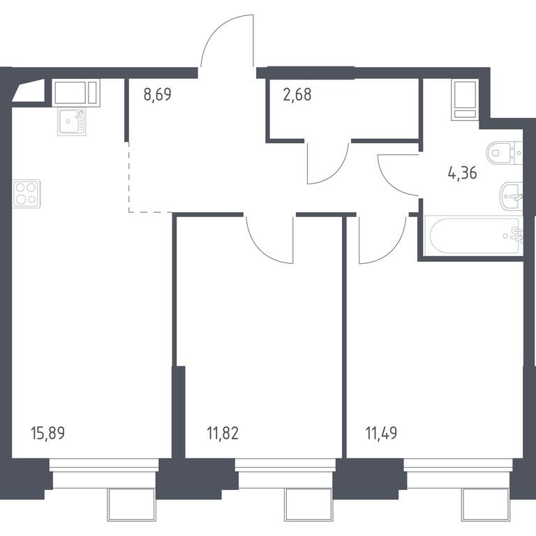 1-BD Apartment Sale, 55.1 sq. m. at Troparevo Park, Kiyevskoye shosse, 21-y kilometr, 3с4, Mosrentgen Settlement, Moscow, Russia #2 1-BD Apartment Sale, 55.1 sq. m. at Troparevo Park, Kiyevskoye shosse, 21-y kilometr, 3с4, Mosrentgen Settlement, Moscow, Russia #2
