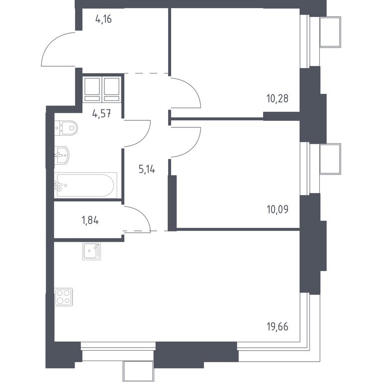 1-BD Apartment Sale, 55.5平方米 at Troparevo Park, Kiyevskoye shosse, 21-y kilometr, 3с4, Mosrentgen Settlement, Moscow, Russia #1 1-BD Apartment Sale, 55.5平方米 at Troparevo Park, Kiyevskoye shosse, 21-y kilometr, 3с4, Mosrentgen Settlement, Moscow, Russia #1