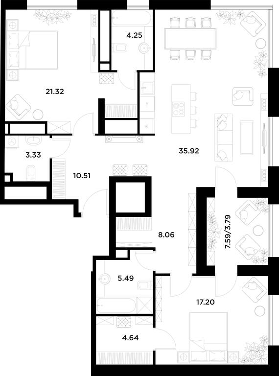1-BD Apartment Sale, 114.5平方米 at Alia, Lyotnaya Street, 95Бк2, Moscow, Russia #1 1-BD Apartment Sale, 114.5平方米 at Alia, Lyotnaya Street, 95Бк2, Moscow, Russia #1