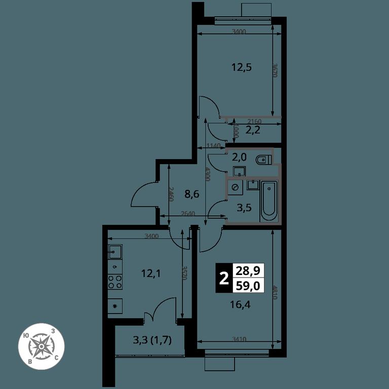 2-BD Apartment Sale, 59 sq. m. at Yzhnaya Bitsa, Yuzhnaya Bitsa Residential Complex, posyolok Bittsa, Leninskiy City District, Moscow Region, Russia #2 2-BD Apartment Sale, 59 sq. m. at Yzhnaya Bitsa, Yuzhnaya Bitsa Residential Complex, posyolok Bittsa, Leninskiy City District, Moscow Region, Russia #2