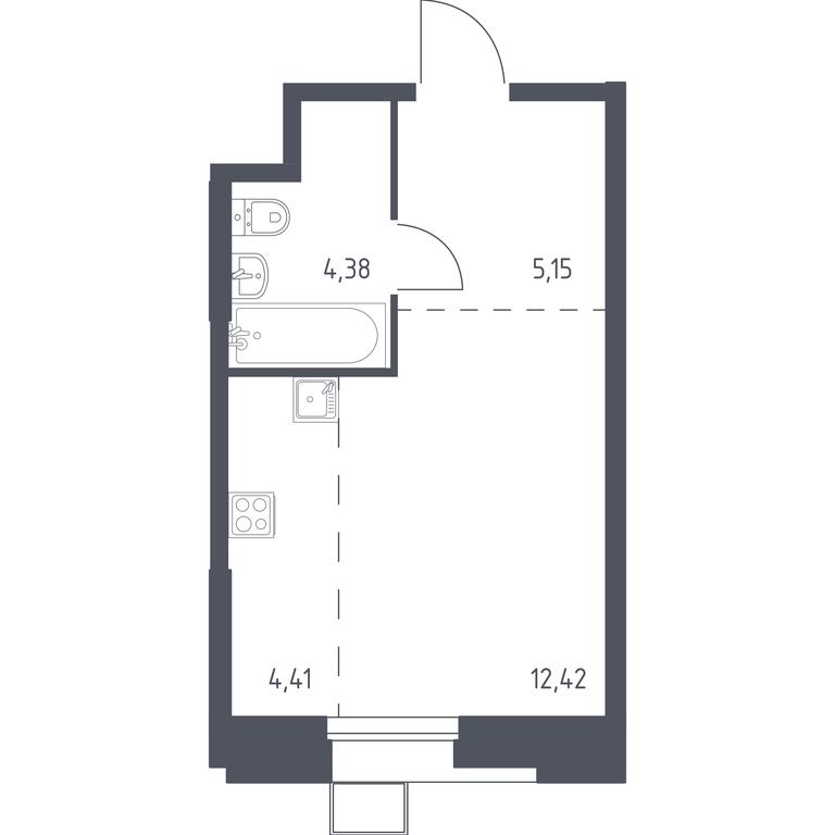 Apartment Sale, 26.4 sq. m. at Troparevo Park, Kiyevskoye shosse, 21-y kilometr, 3с4, Mosrentgen Settlement, Moscow, Russia #1