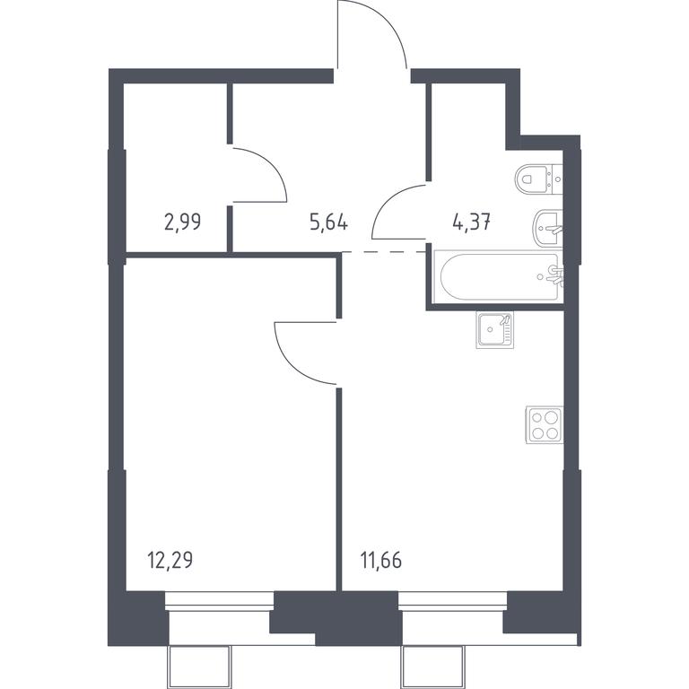 Apartment Sale, 37 sq. m. at Troparevo Park, Kiyevskoye shosse, 21-y kilometr, 3с4, Mosrentgen Settlement, Moscow, Russia #1