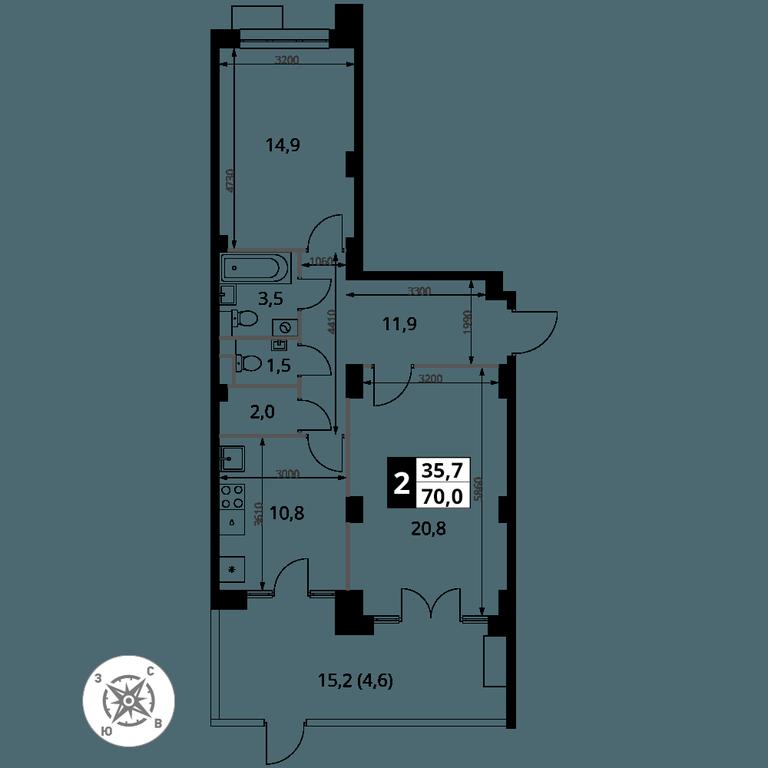 2-BD Apartment Sale, 70 sq. m. at Yzhnaya Bitsa, Yuzhnaya Bitsa Residential Complex, posyolok Bittsa, Leninskiy City District, Moscow Region, Russia #1 2-BD Apartment Sale, 70 sq. m. at Yzhnaya Bitsa, Yuzhnaya Bitsa Residential Complex, posyolok Bittsa, Leninskiy City District, Moscow Region, Russia #1