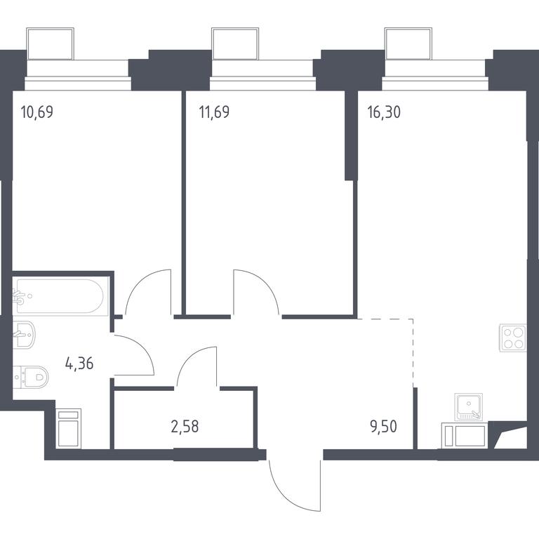 1-BD Apartment Sale, 55.34平方米 at Troparevo Park, Kiyevskoye shosse, 21-y kilometr, 3с4, Mosrentgen Settlement, Moscow, Russia #1 1-BD Apartment Sale, 55.34平方米 at Troparevo Park, Kiyevskoye shosse, 21-y kilometr, 3с4, Mosrentgen Settlement, Moscow, Russia #1