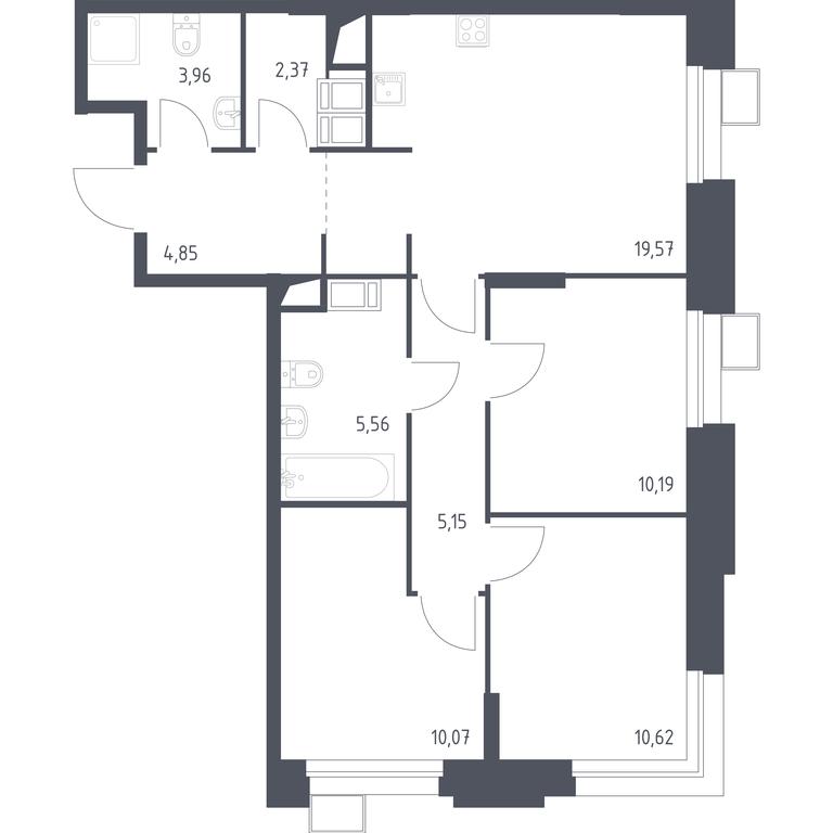 2-BD Apartment Sale, 72.28 sq. m. at Troparevo Park, Kiyevskoye shosse, 21-y kilometr, 3с4, Mosrentgen Settlement, Moscow, Russia #1 2-BD Apartment Sale, 72.28 sq. m. at Troparevo Park, Kiyevskoye shosse, 21-y kilometr, 3с4, Mosrentgen Settlement, Moscow, Russia #1