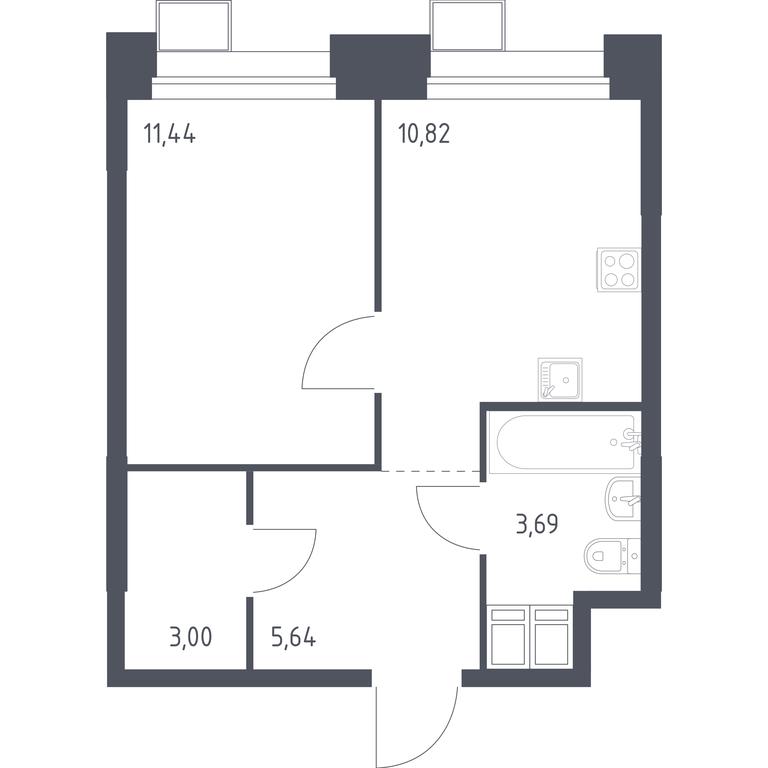 Apartment Sale, 34.49平方米 at Troparevo Park, Kiyevskoye shosse, 21-y kilometr, 3с4, Mosrentgen Settlement, Moscow, Russia #2