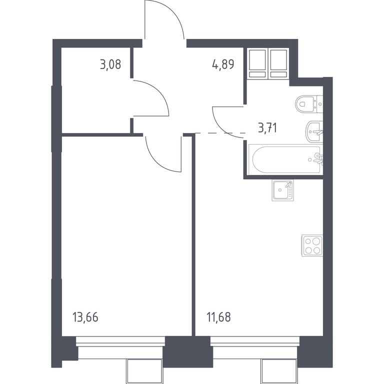 Apartment Sale, 36.86 sq. m. at Troparevo Park, Kiyevskoye shosse, 21-y kilometr, 3с4, Mosrentgen Settlement, Moscow, Russia #1