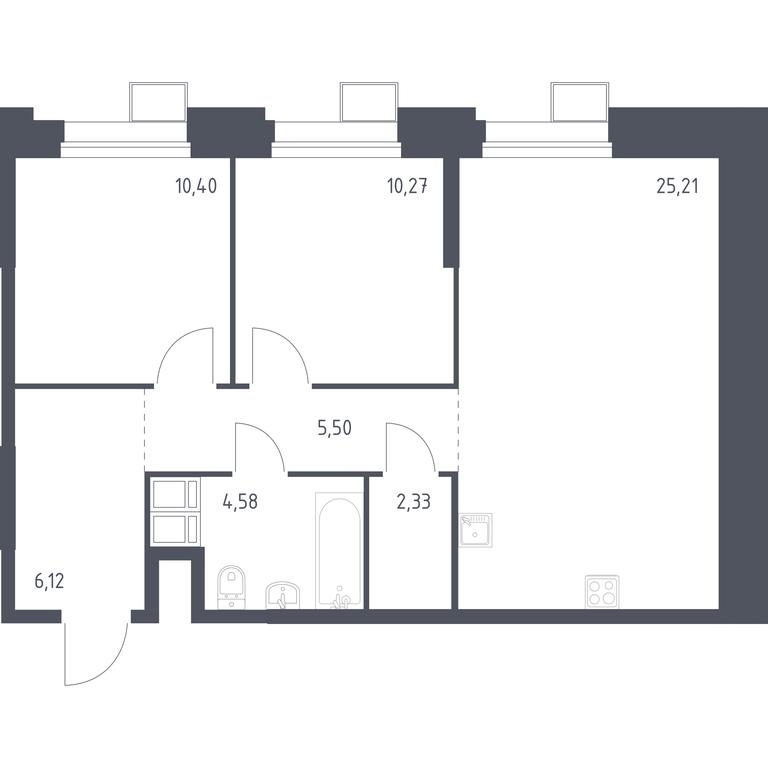 1-BD Apartment Sale, 64.58平方米 at Troparevo Park, Kiyevskoye shosse, 21-y kilometr, 3с4, Mosrentgen Settlement, Moscow, Russia #2 1-BD Apartment Sale, 64.58平方米 at Troparevo Park, Kiyevskoye shosse, 21-y kilometr, 3с4, Mosrentgen Settlement, Moscow, Russia #2