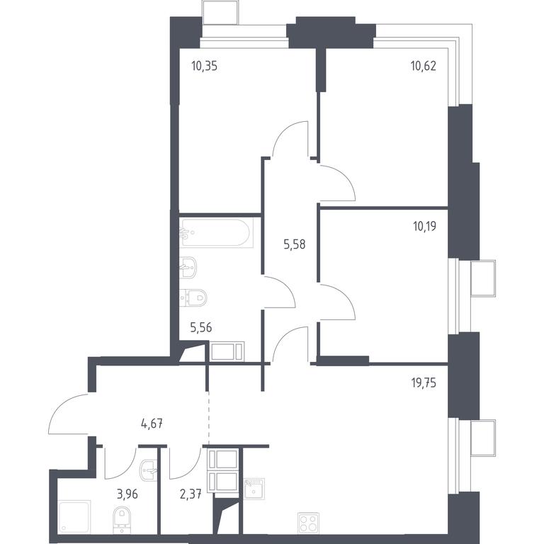 2-BD Apartment Sale, 73平方米 at Troparevo Park, Kiyevskoye shosse, 21-y kilometr, 3с4, Mosrentgen Settlement, Moscow, Russia #1 2-BD Apartment Sale, 73平方米 at Troparevo Park, Kiyevskoye shosse, 21-y kilometr, 3с4, Mosrentgen Settlement, Moscow, Russia #1