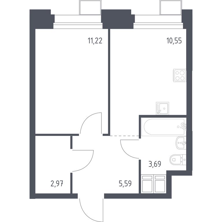 Apartment Sale, 34.17 sq. m. at Troparevo Park, Kiyevskoye shosse, 21-y kilometr, 3с4, Mosrentgen Settlement, Moscow, Russia #1