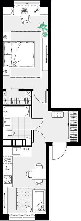 Apartment Sale, 40.3 sq. m. at Tsvetochnye Poliany, kvartal № 23, Filimonkovskoye Municipal Formation, Moscow, Russia #2 Apartment Sale, 40.3 sq. m. at Tsvetochnye Poliany, kvartal № 23, Filimonkovskoye Municipal Formation, Moscow, Russia #2