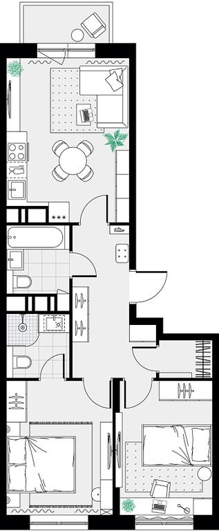 1-BD Apartment Sale, 57.7 sq. m. at Tsvetochnye Poliany, kvartal № 23, Filimonkovskoye Municipal Formation, Moscow, Russia #2 1-BD Apartment Sale, 57.7 sq. m. at Tsvetochnye Poliany, kvartal № 23, Filimonkovskoye Municipal Formation, Moscow, Russia #2