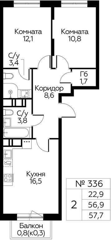 1-BD Apartment Sale, 57.7 sq. m. at Tsvetochnye Poliany, kvartal № 23, Filimonkovskoye Municipal Formation, Moscow, Russia #1 1-BD Apartment Sale, 57.7 sq. m. at Tsvetochnye Poliany, kvartal № 23, Filimonkovskoye Municipal Formation, Moscow, Russia #1