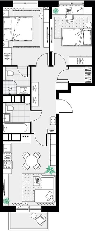 1-BD Apartment Sale, 57.7 sq. m. at Tsvetochnye Poliany, kvartal № 23, Filimonkovskoye Municipal Formation, Moscow, Russia #2 1-BD Apartment Sale, 57.7 sq. m. at Tsvetochnye Poliany, kvartal № 23, Filimonkovskoye Municipal Formation, Moscow, Russia #2
