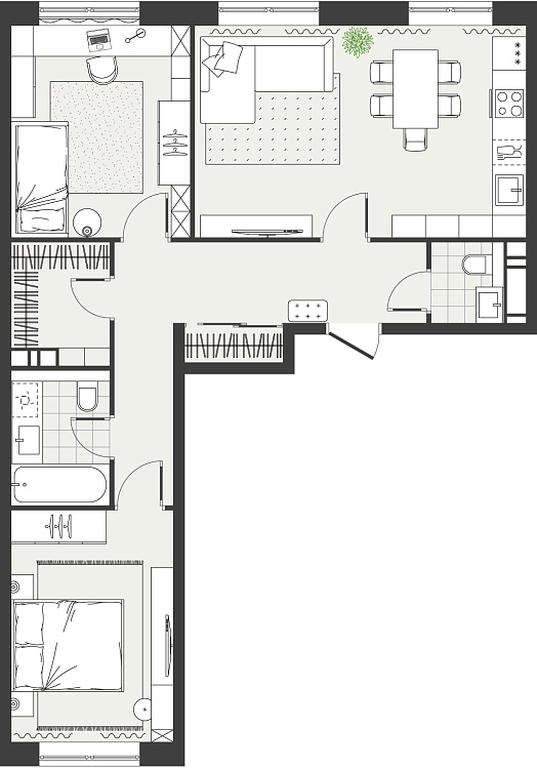 2-BD Apartment Sale, 69 sq. m. at Eko Bunino, prospekt Kuprina, 34к1, Sosenskoye Settlement, Moscow, Russia #1 2-BD Apartment Sale, 69 sq. m. at Eko Bunino, prospekt Kuprina, 34к1, Sosenskoye Settlement, Moscow, Russia #1