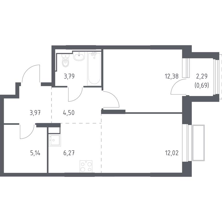 Apartment Sale, 48.76 sq. m. at Dolina Yauzy, Trudovaya Street, 23, Mytischi, Moscow Region, Russia #1 Apartment Sale, 48.76 sq. m. at Dolina Yauzy, Trudovaya Street, 23, Mytischi, Moscow Region, Russia #1