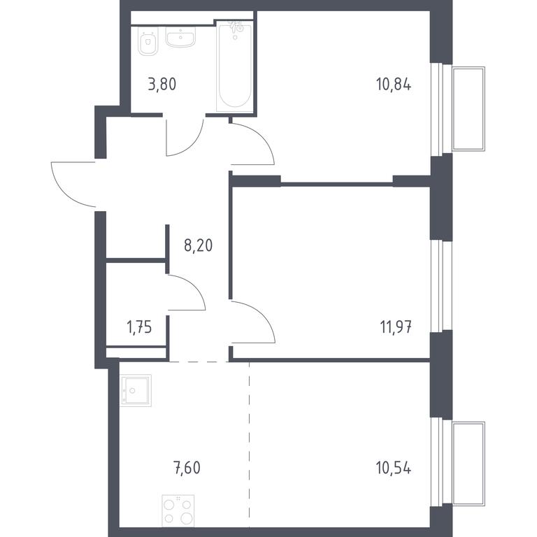 1-BD Apartment Sale, 54.95 sq. m. at Kvartal Strogino, zhiloy kompleks Kvartal Strogino, Krasnogorsk, Moscow Region, Russia #1 1-BD Apartment Sale, 54.95 sq. m. at Kvartal Strogino, zhiloy kompleks Kvartal Strogino, Krasnogorsk, Moscow Region, Russia #1