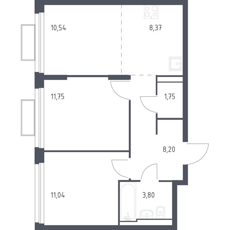 1-BD Apartment Sale, 55.69平方米 at Kvartal Strogino, zhiloy kompleks Kvartal Strogino, Krasnogorsk, Moscow Region, Russia #1 1-BD Apartment Sale, 55.69平方米 at Kvartal Strogino, zhiloy kompleks Kvartal Strogino, Krasnogorsk, Moscow Region, Russia #1