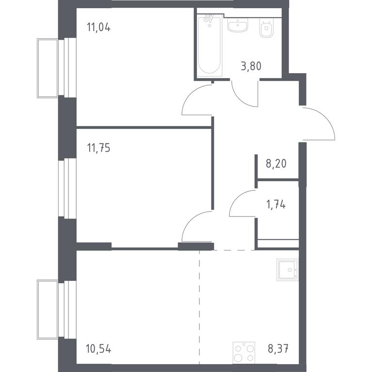 1-BD Apartment Sale, 55.68平方米 at Kvartal Strogino, zhiloy kompleks Kvartal Strogino, Krasnogorsk, Moscow Region, Russia #1 1-BD Apartment Sale, 55.68平方米 at Kvartal Strogino, zhiloy kompleks Kvartal Strogino, Krasnogorsk, Moscow Region, Russia #1