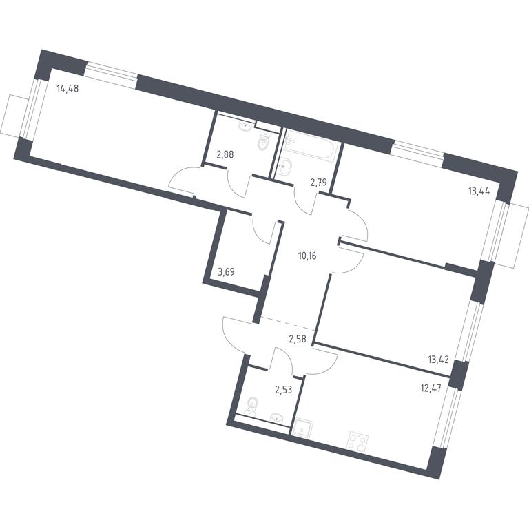 2-BD Apartment Sale, 78.44 sq. m. at Molzhaninovo, Leningradskoye Highway, 229, Moscow, Russia #1 2-BD Apartment Sale, 78.44 sq. m. at Molzhaninovo, Leningradskoye Highway, 229, Moscow, Russia #1