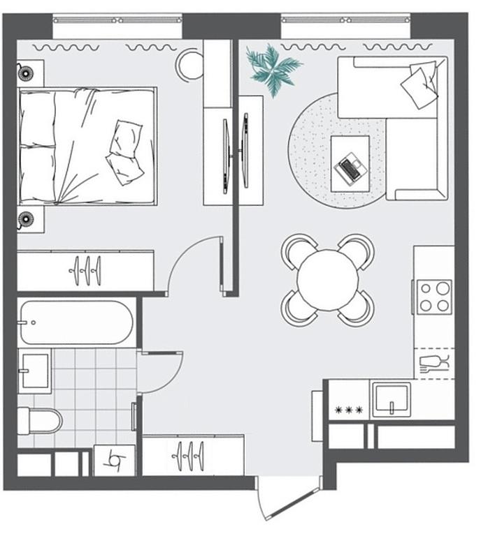 1-BD Apartment Sale, 36.1平方米 at Tsvetochnye Polyany City, kvartal № 165, Filimonkovskoye Municipal Formation, Moscow, Russia #1
