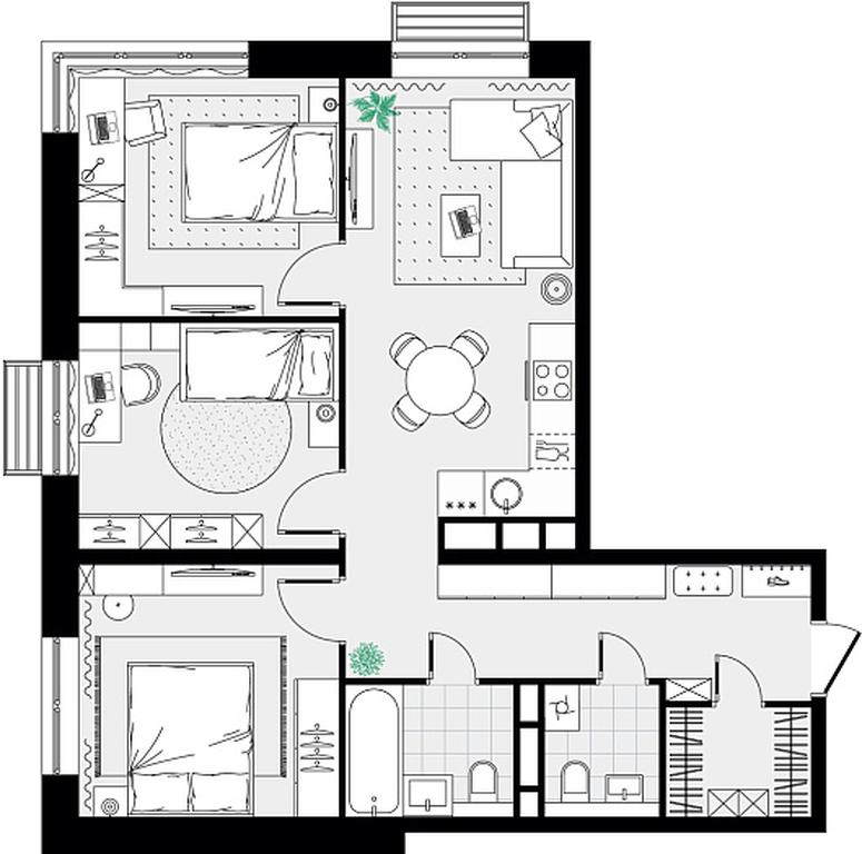 2-BD Apartment Sale, 68.53 sq. m. at Tsvetochnye Polyany City, kvartal № 165, Filimonkovskoye Municipal Formation, Moscow, Russia #1 2-BD Apartment Sale, 68.53 sq. m. at Tsvetochnye Polyany City, kvartal № 165, Filimonkovskoye Municipal Formation, Moscow, Russia #1
