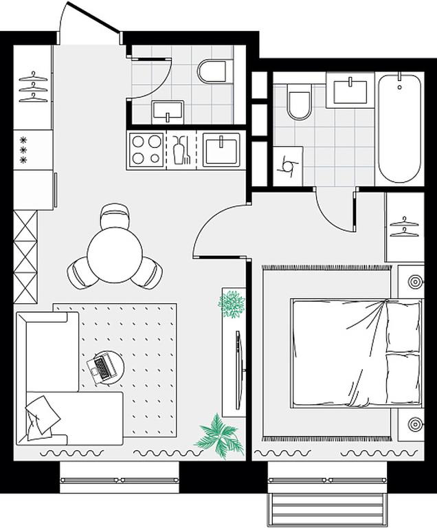 1-BD Apartment Sale, 36.07 sq. m. at Tsvetochnye Polyany City, kvartal № 165, Filimonkovskoye Municipal Formation, Moscow, Russia #1