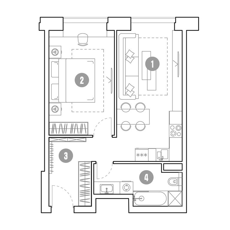 1-BD Apartment Sale, 48.4 sq. m. at Mirapolis, Mira Avenue, 222Ас9, Moscow, Russia #1 1-BD Apartment Sale, 48.4 sq. m. at Mirapolis, Mira Avenue, 222Ас9, Moscow, Russia #1