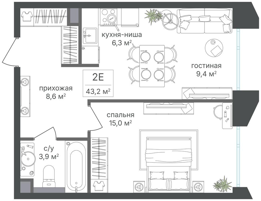 1-BD Apartment Sale, 43.2 sq. m. at Petrovskiy Park II, Stary Petrovsko-Razumovsky Drive, 1/23, Moscow, Russia #2 1-BD Apartment Sale, 43.2 sq. m. at Petrovskiy Park II, Stary Petrovsko-Razumovsky Drive, 1/23, Moscow, Russia #2