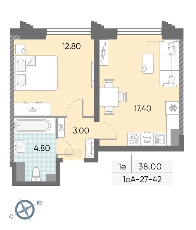 1-BD Apartment Sale, 38平方米 at Obrucheva 30, Obrucheva Street, 30А, Moscow, Russia #1 1-BD Apartment Sale, 38平方米 at Obrucheva 30, Obrucheva Street, 30А, Moscow, Russia #1