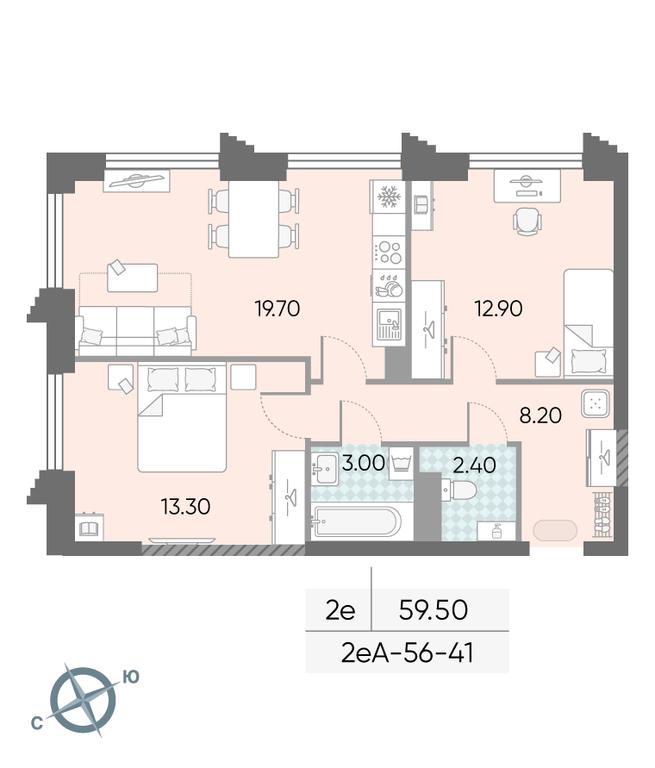 2-BD Apartment Sale, 59.5 sq. m. at Obrucheva 30, Obrucheva Street, 30А, Moscow, Russia #2 2-BD Apartment Sale, 59.5 sq. m. at Obrucheva 30, Obrucheva Street, 30А, Moscow, Russia #2