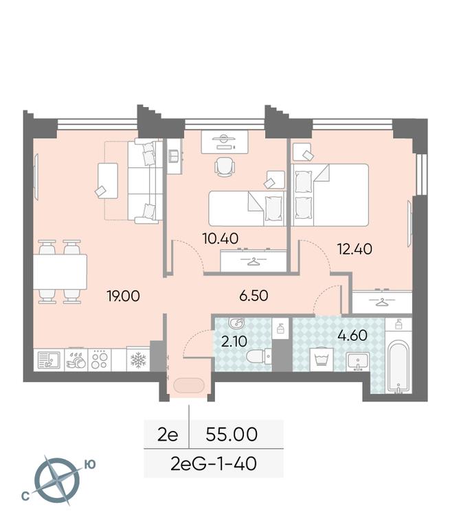 2-BD Apartment Sale, 55 sq. m. at Obrucheva 30, Obrucheva Street, 30А, Moscow, Russia #1 2-BD Apartment Sale, 55 sq. m. at Obrucheva 30, Obrucheva Street, 30А, Moscow, Russia #1