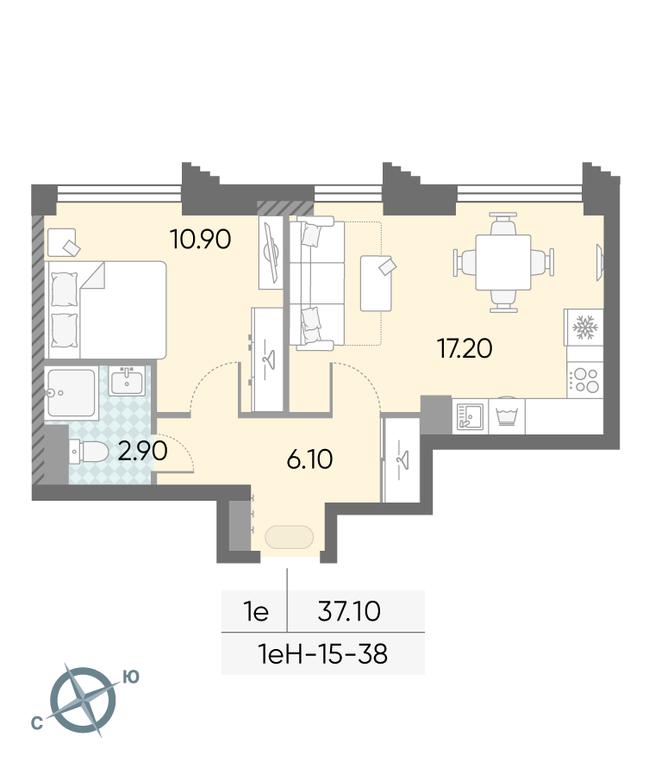 Продажа 1-комн. квартиры, 37,1 м² в ЖК «Обручева 30», улица Обручева, 30А, Москва, Россия #1